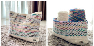 Cotton Candy Tote Bag Crochet Free Pattern - Tote #Bag; Free #Crochet; Patterns