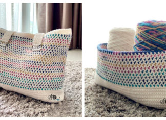 Cotton Candy Tote Bag Crochet Free Pattern - Tote #Bag; Free #Crochet; Patterns