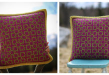 Mosaic Square Pillow Crochet Free Pattern - #Crochet; Decorative #Pillow; Free Patterns