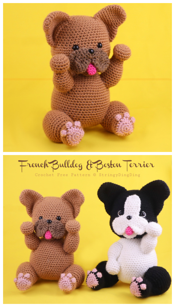 Amigurumi Bulldog Crochet Free Pattern - Crochet Dog #Amigurumi; Free Patterns