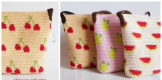 Tapestry Fruit Bag Crochet Free Pattern - Tote #Bag; Free #Crochet; Patterns