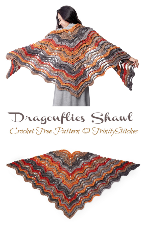 Lacy Shawl Crochet Free Pattern - Trendy Women #Shawl; #Crochet; Patterns