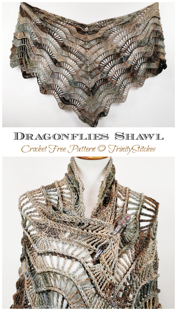Lacy Shawl Crochet Free Pattern - Trendy Women #Shawl; #Crochet; Patterns