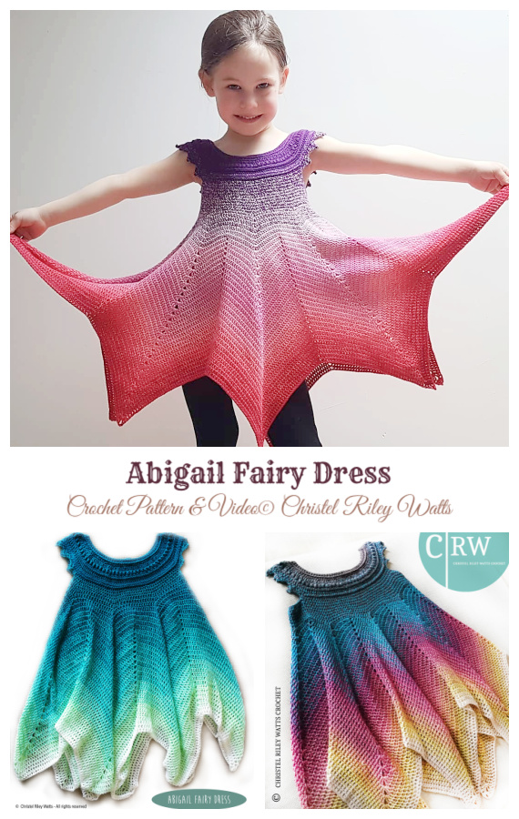 Abigail Fairy Dress Crochet Pattern [Video] - Girl #Dress Free #Crochet Patterns