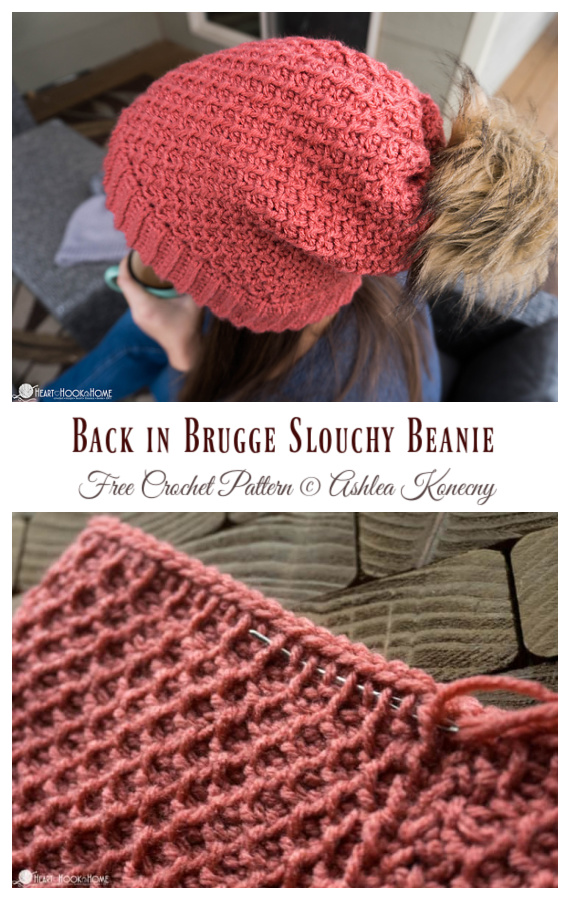 Back in Brugge Slouchy Beanie Crochet Free Pattern