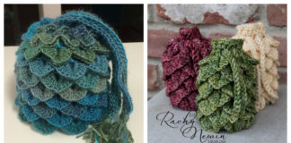 Dragonscale Dice Bag Crochet Free Patterns- Drawstring Bag Free #Crochet; Patterns