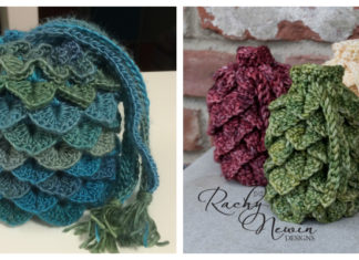 Dragonscale Dice Bag Crochet Free Patterns- Drawstring Bag Free #Crochet; Patterns