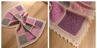 Longing for Snow Baby Blanket Crochet Free Pattern - #Granny; Square #Blanket; Free #Crochet; Patterns