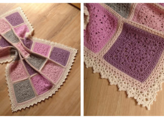 Longing for Snow Baby Blanket Crochet Free Pattern - #Granny; Square #Blanket; Free #Crochet; Patterns