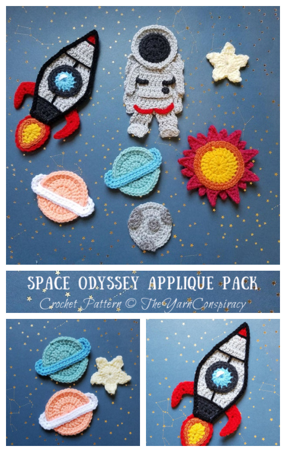 Space Odyssey Applique Pack Crochet Patterns