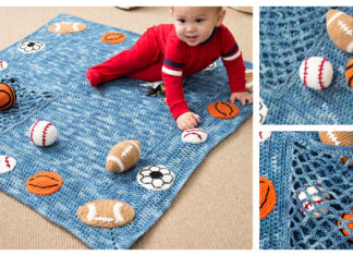 Athlete Blanket & Rattles Crochet Free Patterns - #Crochet; #Blanket; Free Patterns For Boys