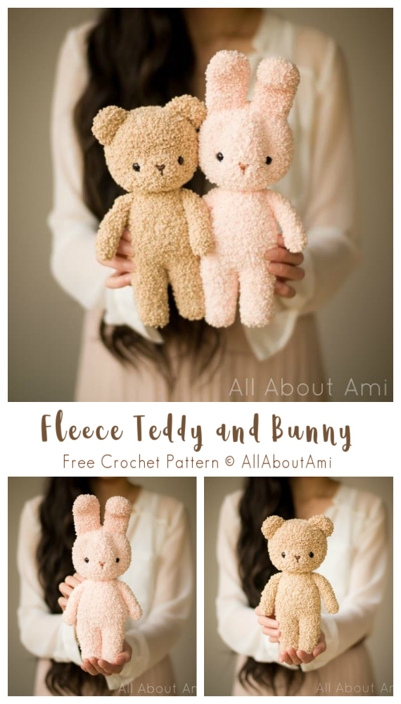 Fleece Boucle Teddy and Bunny Crochet Free Patterns- #Amigurumi; Bunny Free Crochet Patterns