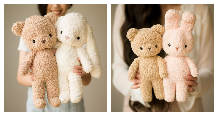 Pattern: Fleece Teddy and Bunny - All About Ami