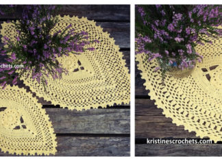 Oval Flower Doily Table Runner Crochet Free Pattern -Table Runner Free #Crochet; Pattern