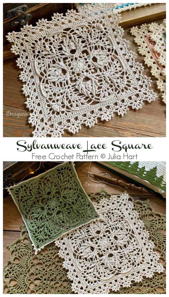 Sylvanweave Lace Square Crochet Free Pattern- Decorative #Doily; Free #Crochet; Patterns