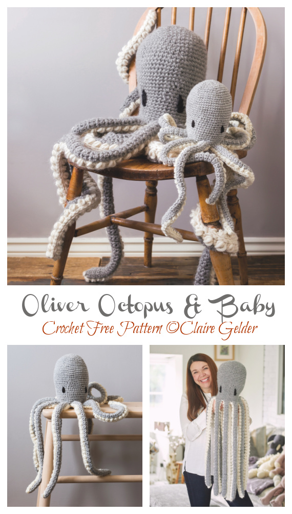 Amigurumi Oliver Octopus & Baby Crochet Free Patterns
