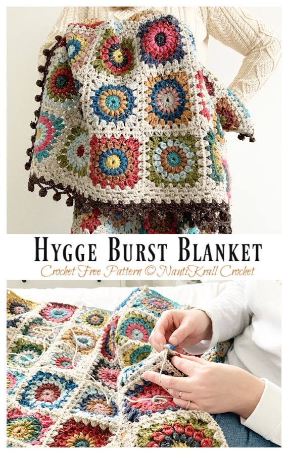 Hygge Burst Blanket Crochet Free Pattern [Video]