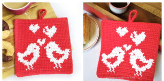 Love Birds Potholder Crochet Free Pattern