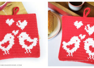 Love Birds Potholder Crochet Free Pattern