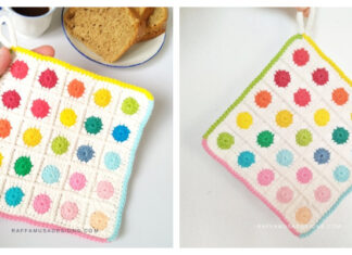 Scrappy Dots Potholder Crochet Free Pattern