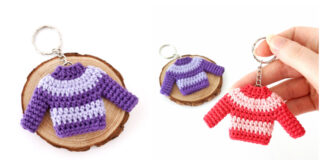 Sweater Keychain Crochet Free Pattern - #Keychain Free #Crochet Patterns