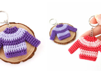 Sweater Keychain Crochet Free Pattern - #Keychain Free #Crochet Patterns