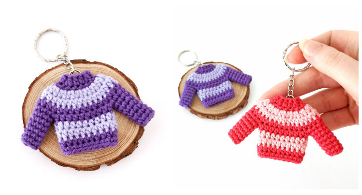 Sweater Keychain Crochet Free Pattern - #Keychain Free #Crochet Patterns