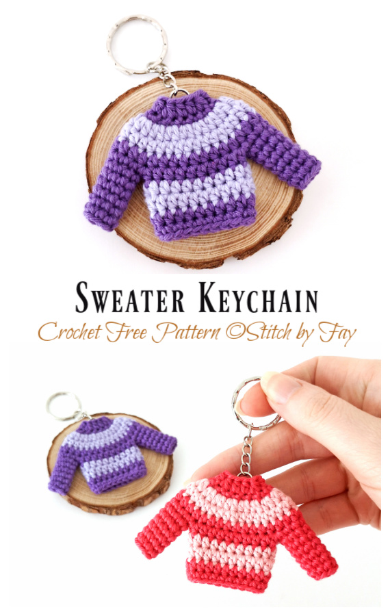 Sweater Keychain Crochet Free Pattern - #Keychain Free #Crochet Patterns