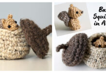 Amigurumi Baby Squirrel in Acorn Crochet Free Pattern