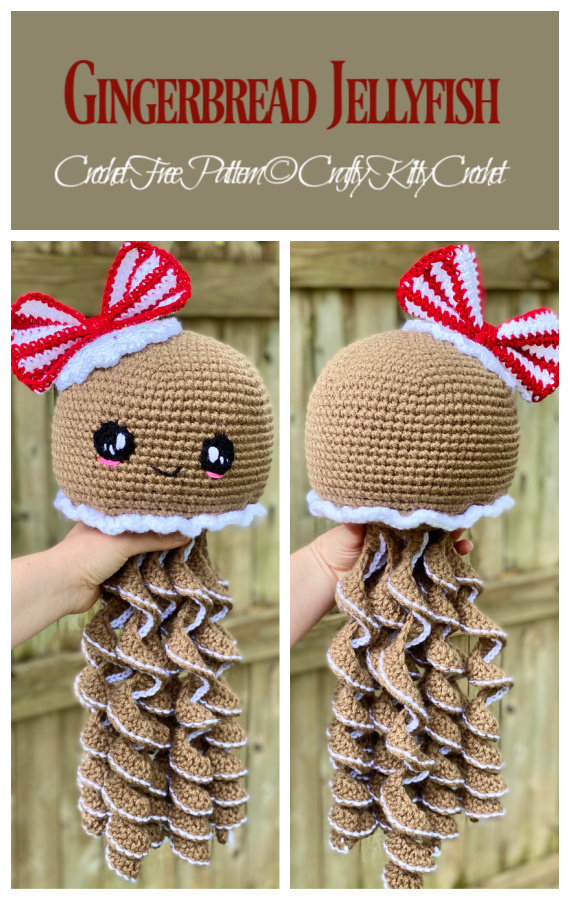 Amigurumi Gingerbread Jellyfish Crochet Free Pattern