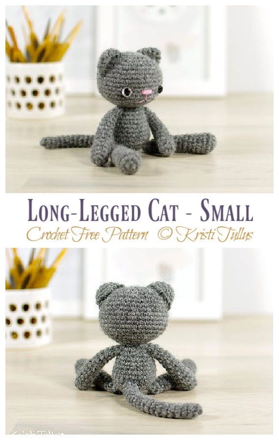 Amigurumi SMALL Long-Legged Cat Crochet Free Patterns