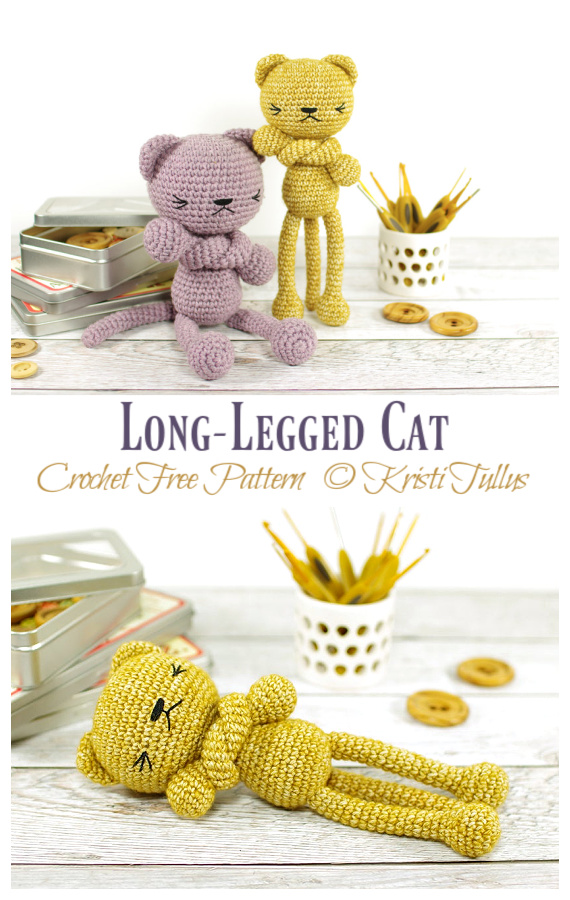 Amigurumi Long-Legged Cat Crochet Free Patterns