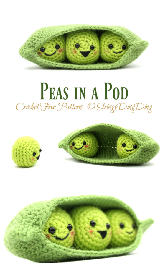 Amigurumi Peas in a Pod Crochet Free Pattern