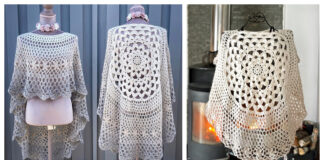 Asymmetrical Mandala Poncho Crochet Free Pattern
