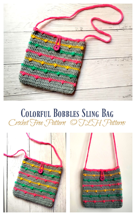 Colorful Bobbles Sling Bag Crochet Free Pattern