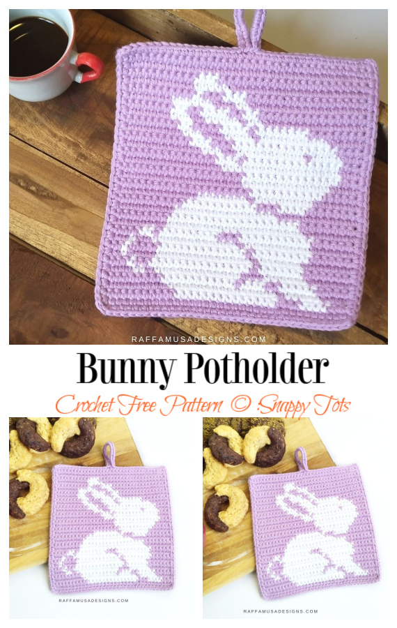 Bunny Potholder Crochet Free Pattern