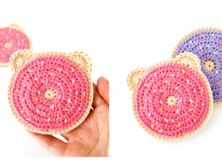 Donut Bear Coaster Crochet Free Pattern