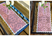 Heart Table Runner Crochet Free Pattern