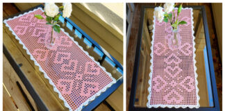 Heart Table Runner Crochet Free Pattern