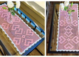 Heart Table Runner Crochet Free Pattern