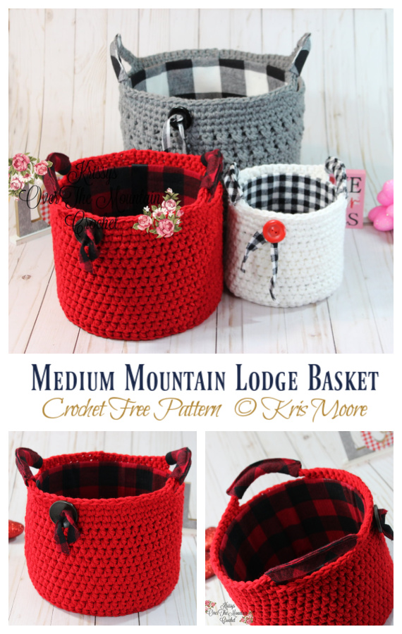 Medium Mountain Lodge Basket Crochet Free Patterns