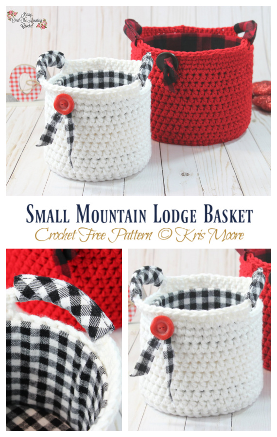 Small Mountain Lodge Basket Crochet Free Patterns