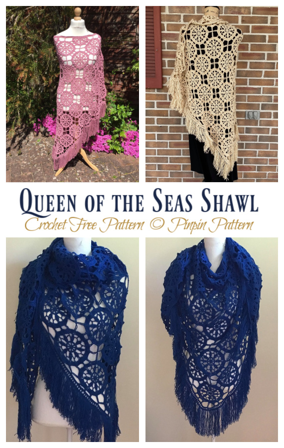 Queen of the Seas Shawl Crochet Free Pattern