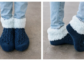 Summit Slipper Socks Crochet Free Pattern