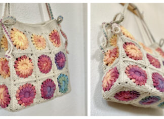 Rainbow Sunburst Tote Bag Crochet Free Pattern