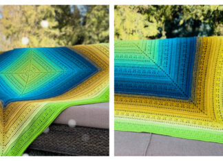 Romantic Square Blanket Crochet Free Pattern