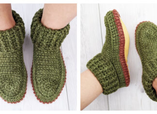 Sable Leather Bottom Slippers Crochet Free Pattern