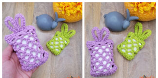 Bunny Ears Soap Sack Crochet Free Pattern