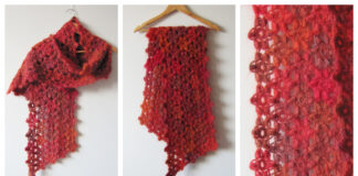 Popcorn Late Flowers Scarf Crochet Free Pattern