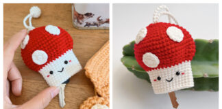 Mushroom Key Cover Crochet Free Pattern